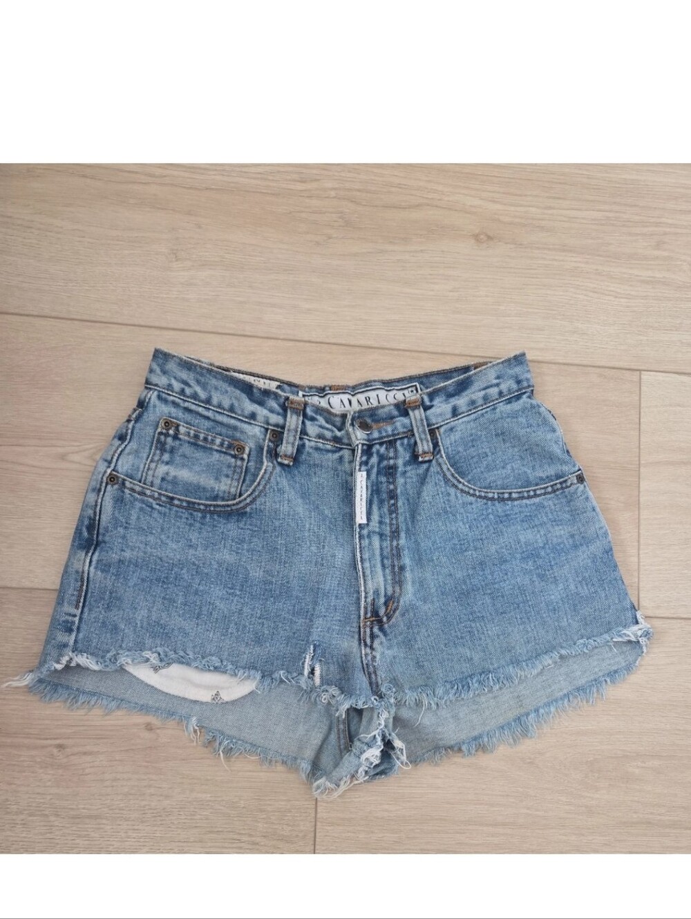 Vintage Z. Cavaricci Light Blue Denim Jean shorts size 29 USA Made